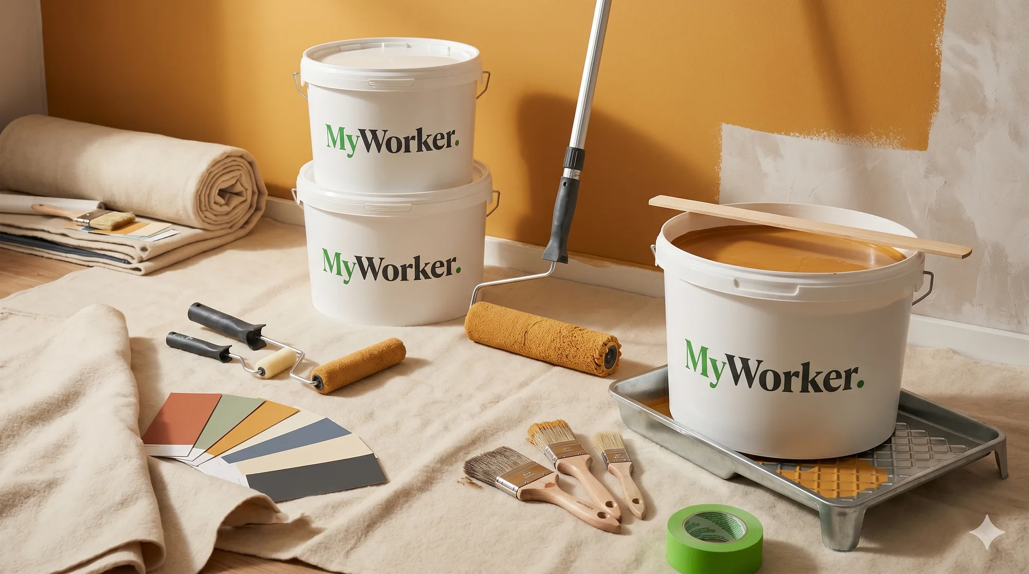 MyWorker Farbeimer, Pinsel und Handwerker-Zubehör